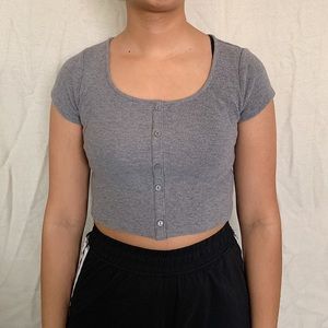 Grey Button Up Top from Wild Fable
